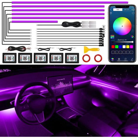 Auto Innenraum LED Beleuchtung mit App-Steuerung, RGB Musik Sync, 18in1 Kit (1/5)