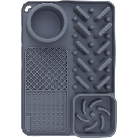 Tapis à lécher pour chiens et chats, tapis à lécher au beurre de cacahuète pour soulager l'anxiété des chiens, tapis d'alimentation lente idéal pour le bain et le toilettage. (1/5)