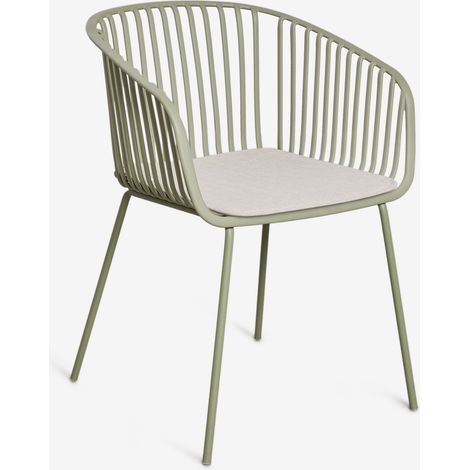 Pack de 4 sillas de comedor con reposabrazos en acero y polipropileno Aradina SKLUM