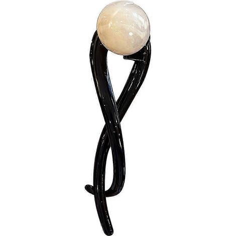 Ensemble de 1 ou 3 pinces à cheveux banane pour femme, antidérapantes, torsadées, avec fausses perles et boucle, style vintage français.-E (1/5)