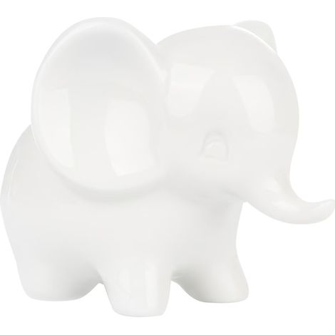 Pot à succulentes en céramique blanche en forme d'éléphant, joli pot de table pour mini-jardin, 1 pièce (1/5)