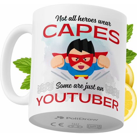 Lustige Tasse für YouTuber – Kaffee- oder Teetasse mit witzigem Textdesign – ideal für Geburtstage, Namenstage, Feiertage und besondere Anlässe. Hochwertige Tasse für Zuhause, Büro und Arbeit. Farbe: 