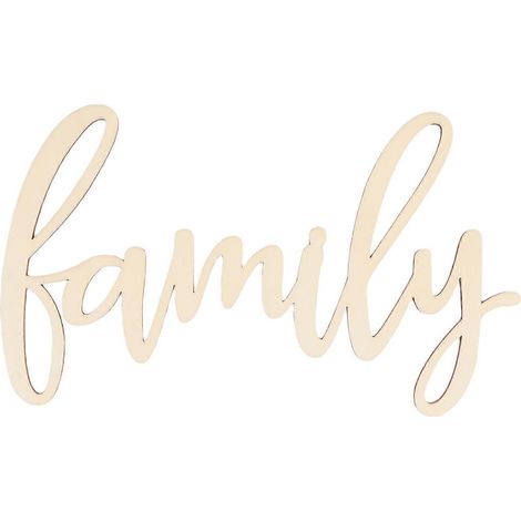 Panneau décoratif mural en bois « Famille » (non fini) 30,5 x 18 x 0,4 cm (1/3)