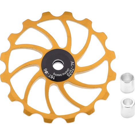 Dérailleur arrière MEIJUN 16T pour VTT et vélos de route, poulies de guidage en céramique, pièces de transmission, couleur or (1/5)