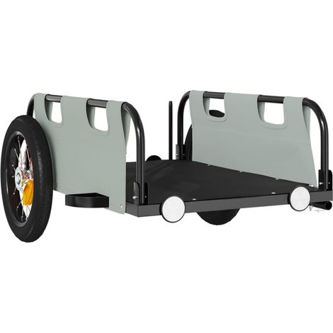 Rimorchio/carrello per bicicletta tessuto Oxford ferro grigio 020044397