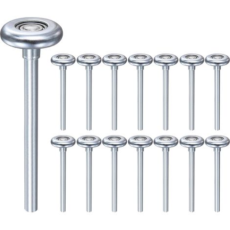 15pcs Galvanisés Acier 1.8" Rouleaux Porte De Garage Pour 2" Rail, 6.57" Longue Tige assure Roues Porte De Garage, 10 Roulements À Billes, Argent (1/5)