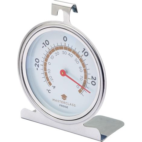 MasterClass Termometro da frigorifero, termometro da congelatore grande, acciaio inox, 10 cm, argento (1/2)