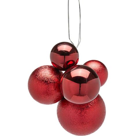 Decorazione grappolo groovemix 5 palline bordeaux EDG