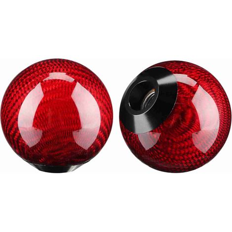 Pomello del cambio manuale universale per auto, in fibra di carbonio, con adattatori (3 pezzi, rosso) (1/5)