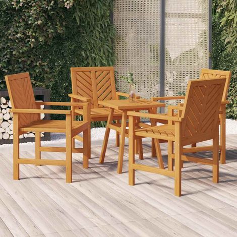 vidaXL Sillas de comedor para jardín 4 uds madera maciza acacia (1/5)