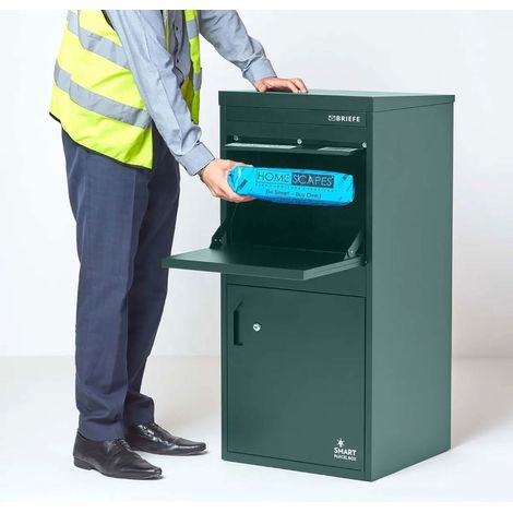 SMART PARCEL BOX™ Paketbriefkasten Paketkasten Standbriefkasten Paketbox, Entnahme hinten & vorne, Größe XL, Grün