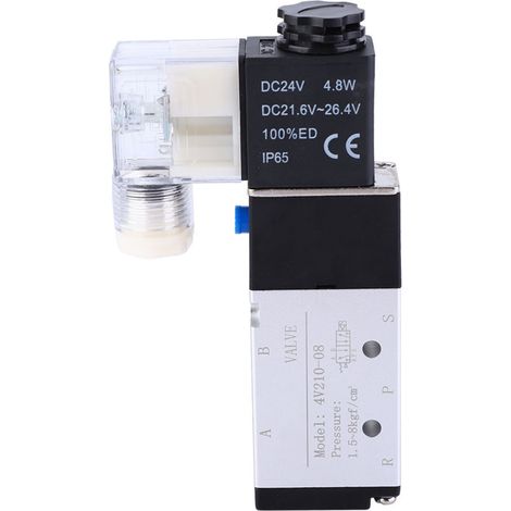 4V210-08 Magnetventil, 2-Wege, 5-Port, pneumatisches Steuerventil (DC24V) (1/5)
