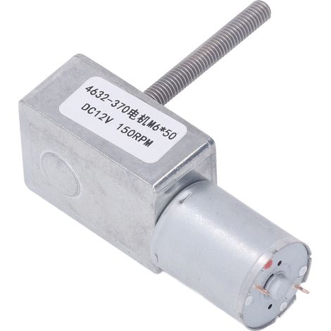 Schneckengetriebemotor M6 x 50 mm, Aluminium- und Messinglegierung, reversibel, 12 V, 150 U/min, Untersetzungsgetriebe für Fensteröffner. (1/5)