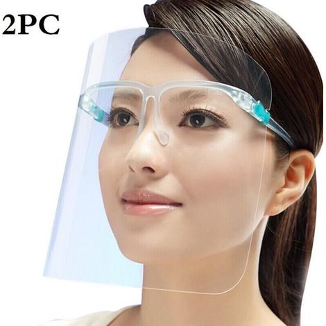 Lot de 2 Visières de Protection pour Le Visage, en Plastique léger pour éviter salive, Gouttes, Pollen et la poussière, Anti-buée (1/4)