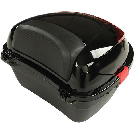 Coffre arrière moto top case rigide étanche verrouillable valise de rangement porte-bagages noir pour scooter et motocyclette (1/5)