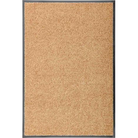 vidaXL Doormat Washable Cream 60x90 cm