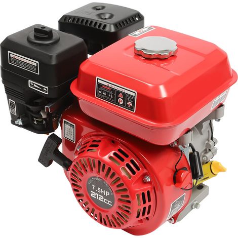 Potente motore a benzina a 4 tempi, 4000 W, 7,5 HP, ideale per motori a card, tosaerba, spazzaneve e generator. Con cilindro singolo da 208 cc e 3600 rpm