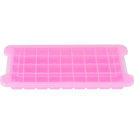 Vassoio per cubetti di ghiaccio con 36 scomparti, con coperchio, impilabile, in silicone a tenuta stagna, accessorio per cucina/bar, rosa (1/5)