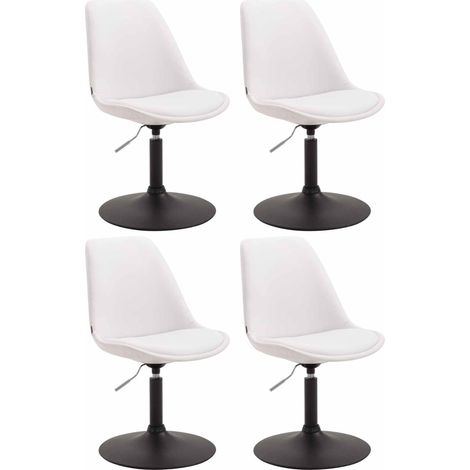 Set di 4 sedie da pranzo Maverick in ecopelle bianco nero