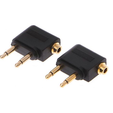 Adaptateur jack casque 3,5 mm plaqué or (2 mâles vers 1 femelle) (1/4)