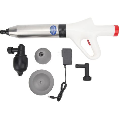 Déboucheur de toilettes électrique à batterie lithium-ion, haute pression, pour WC, canalisations et éviers. Solution instantanée anti-bouchons, chargeur universel 100-240V (batterie intégrée). (1/5)