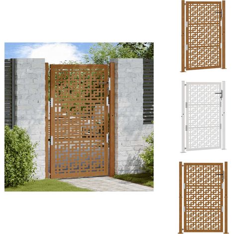 Gartentor 105x155 cm Wetterfester Stahl Kreuz-Design - Gartentor - Gartentore - Zauntor - Sicherheitstor (1/5)