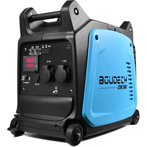 Boudech – Groupe électrogène 3500W – Moteur OHV 4 temps 152cc – Technologie inverter – Économie d'énergie 40% – Niveau sonore 62 dB – Autonomie 3,5h (1/5)