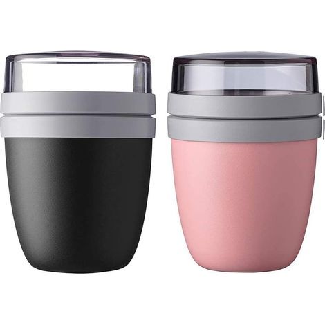 Mug à emporter 2 pièces（noir rose）-