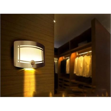Applique Murale LED Sans Fil, Détection Mouvement et Lumière, Fonctionnement sur Pile, pour Couloir, Escalier, Entrée, YYV (1/4)