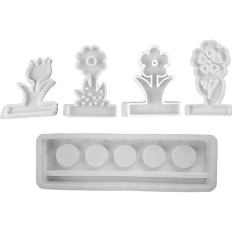 Moules pour bougeoirs en forme de fleurs, porte-bougies chauffe-plat, pour la création de bougeoirs artistiques et artisanaux. (1/4)