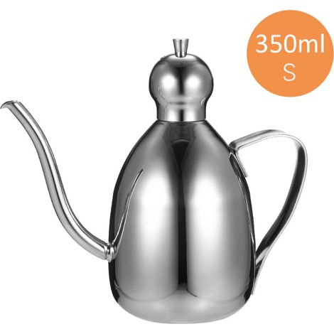 Dispensador de aceite de acero inoxidable, botella dispensadora, tarro, contenedor, jarra con tapa y asa para aderezos de ensalada, vinagre y aceite. (1/5)