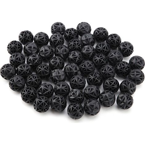 BelleRise - 50pcs Boules biofiltre – 26mm coton – Colonisation bactéries – Aquarium/étang – noir (1/5)