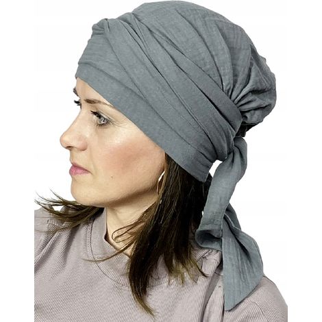 Turbante Lara 068, pañuelo de muselina para después de la quimioterapia. (1/5)