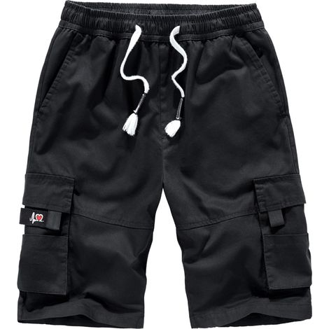 1 short cargo homme, taille élastique, coupe décontractée, coton, pour loisirs et travail (1/5)