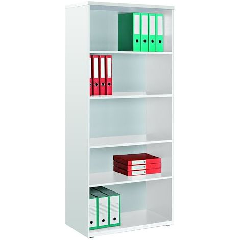 Bibliothèque haute bois H 182 x L 80 cm Teamline - corps blanc - Maxiburo