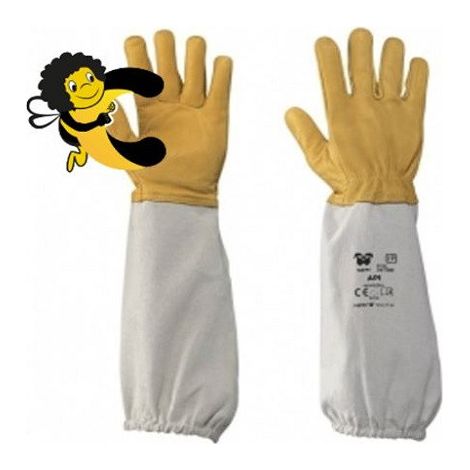 Guanti in pelle fiore morbide con manicotto fino al gomito misura 10/L
