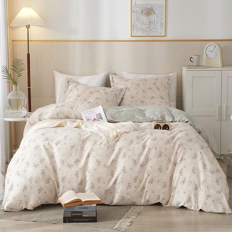 Parure de lit en Coton esthétique bohème avec Housse de Couette pour très Grand lit, Housse de Couette légère et Douce avec Fermeture éclair et Respirante pour très Grand lit (1/5)