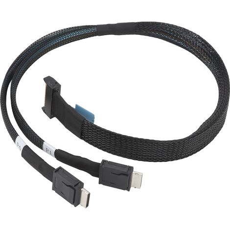 Câble PCIe 5.0 32 GT/s 8i vers Oculink SFF 8611 4i pour MCIO X8 vers 2 SFF 8611 pour serveur et centre de données, 50 cm (19,7 pouces). (1/5)