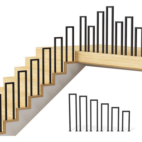 Randaco 95cm SchwarzTreppengeländer U-Form Eisen Handlauf Geländer, Eisengeländer Innen und Außen Universal