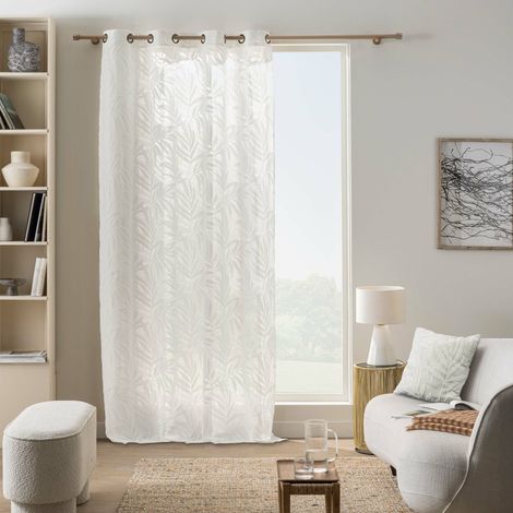 Rideau à œillets Galoe – 140 x 260 cm – Velours dévoré - 140x260cm - Blanc