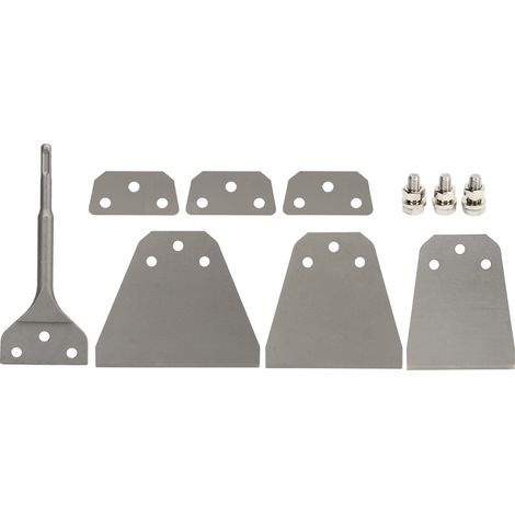 Burin de dépose de carrelage ultra fin, kit racloir pour murs et sols, manche rond, compatible marteau électrique (1/5)