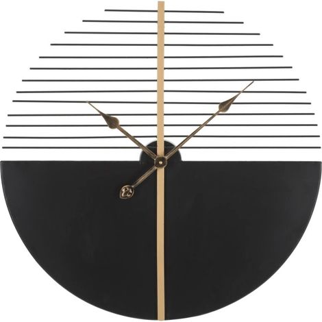 Orologio Glam Stick Ø60x4,5 cm in Ferro Nero e Oro (1/5)