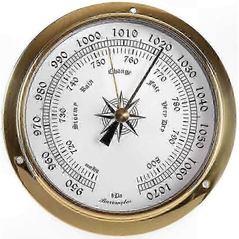 Marinebarometer & -station, zur Wandmontage oder zum Aufhängen, präzises Messinstrument für den Innen- und Außenbereich. (1/5)