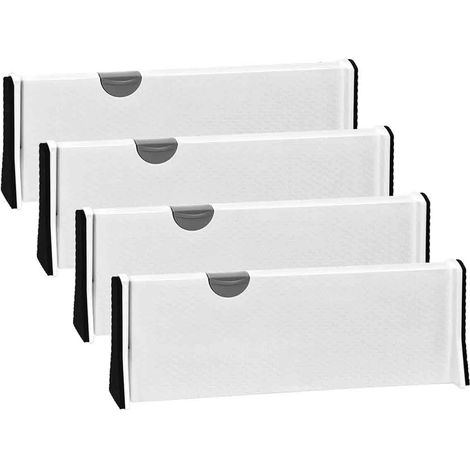 Ensemble de séparateurs de tiroirs coulissants, inserts de tiroirs réglables avec installation sans outil, organisateur multifonctionnel en bambou pour la cuisine, les placards et (1/5)