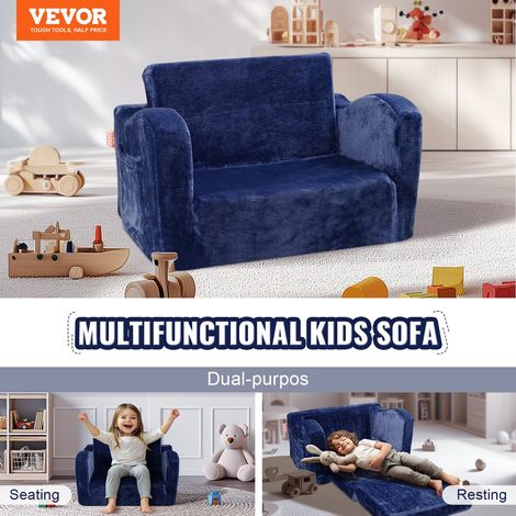 Fauteuil pour enfants pliable, canapé pour enfant 2 en 1, en éponge 25D haute densité souple et confortable et housse en tissu de f… (1/5)