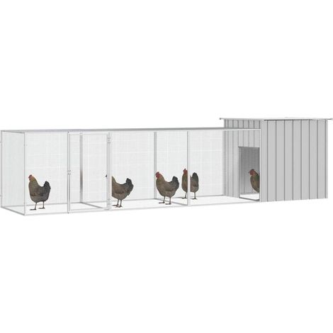 Maison Exclusive - Gabbia per Polli Grigia 400x91x100 cm Acciaio Zincato (1/5)