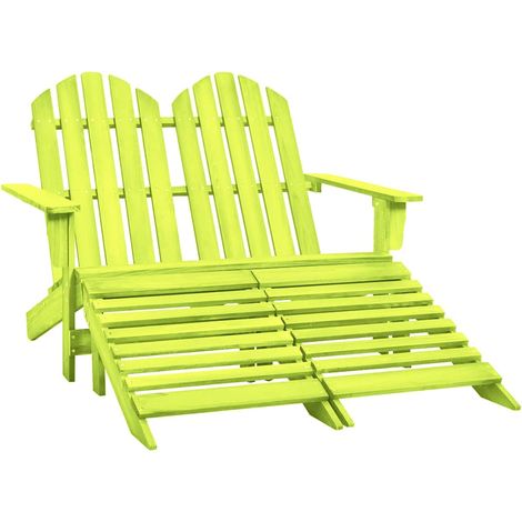 vidaXL Silla Adirondack de jardín 2 plazas madera maciza abeto verde (1/3)