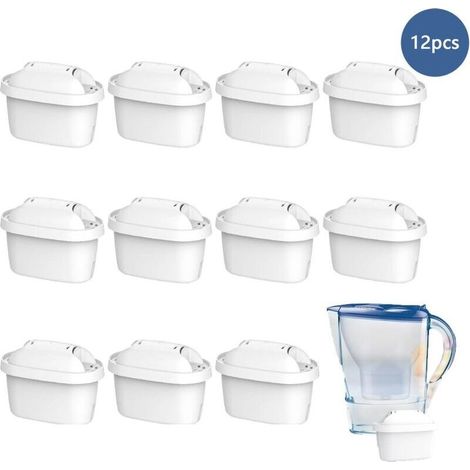 Pack de 12 cartouches filtrantes Brita Maxtra Plus – Filtration améliorée – Élimine chlore, plomb et arsenic – Compatible carafes Marella (1/5)