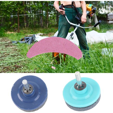3-teiliges Set Universal-Rasenmäher- und Trimmerklingenschärfer, Schleifstein, Gartenzubehör (1/5)