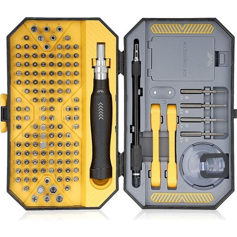 Jeu de 145 tournevis de précision pour mécanicien de précision, outils de réparation pour téléphones portables, modèles électroniques de bricolage, smartphones, ordinateurs portables, appareils (1/5)